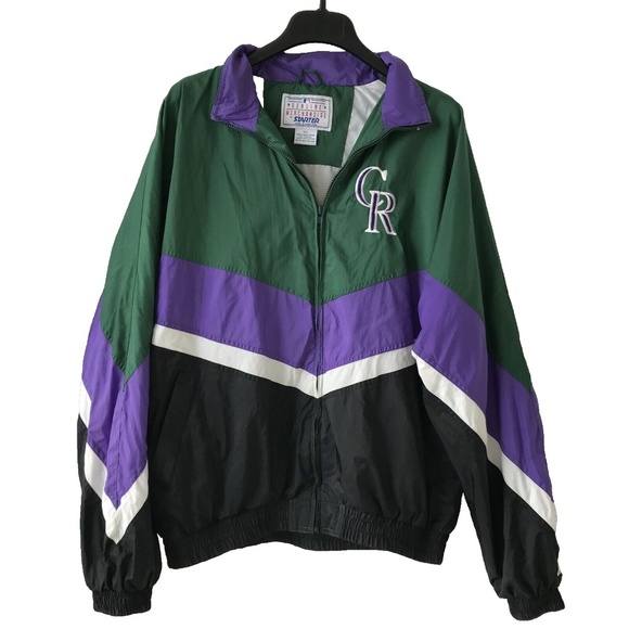 Vintage STARTER Colorado Rockies 1995 Coors Field Staff Windbreaker Jacket Zip - Picture 1 of 14